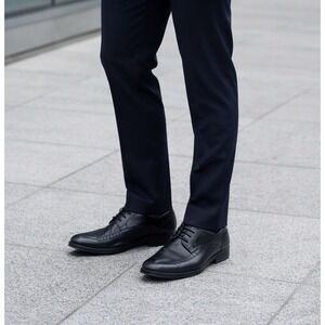 Clarks Whiddon Black Leather Wingtip Oxford Dress Shoes Men's 10.5 M EU 44 NIB